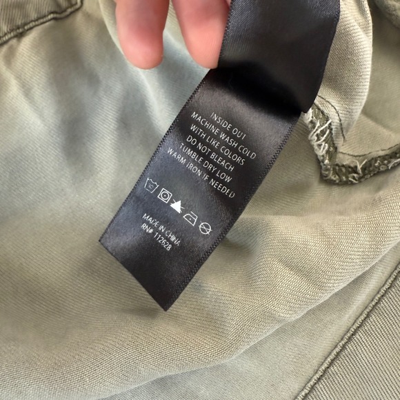 Max Jeans Utility Jacket Lightweight Drawstring Tie Miliary Green Size Small - Picture 10 of 11